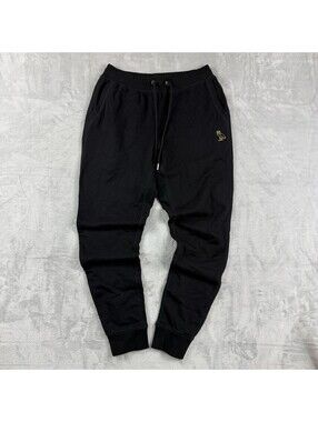 OVO October’s Very Own Men S Black Owl Logo Jogger Sweatpants Gold Embroidery
